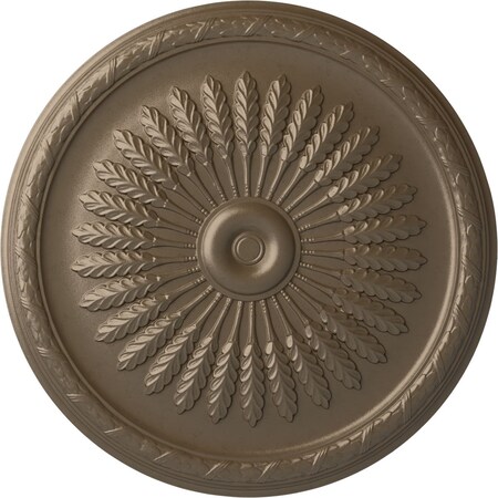 Ekena Millwork Juniper Ceiling Medallion (Fits Canopies up to 7"), Hand-Painted Warm Silver, 36"OD x 1 1/2"P CM36JUWSS